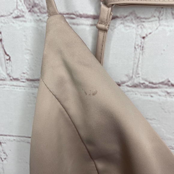 Superdown Nicole Mini Dress Nude Beige Womens XS New Flawed Slip Satin Cocktail - Picture 12 of 12